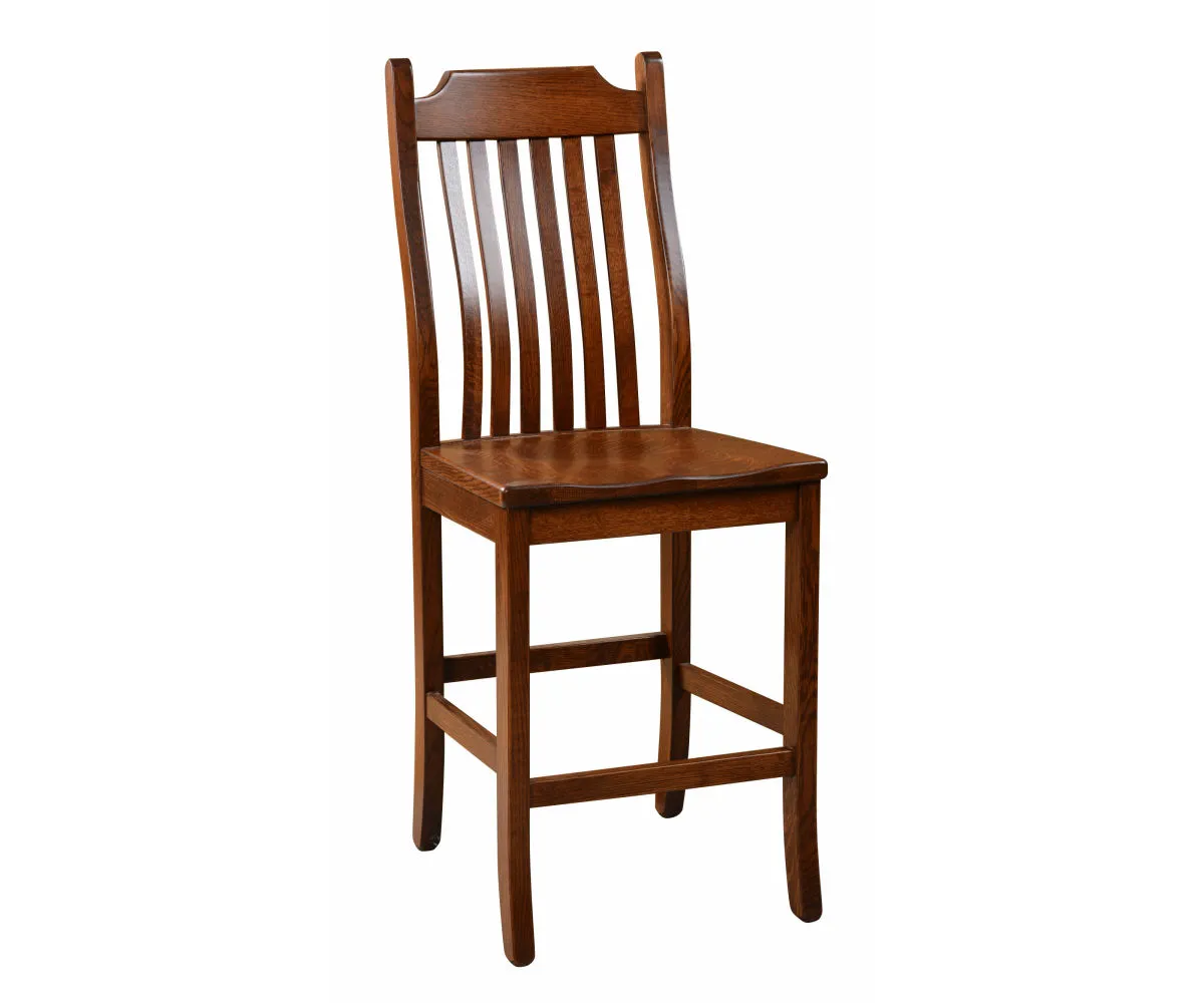 46C Mission 6-Slat 24" Stationary Bar Chair