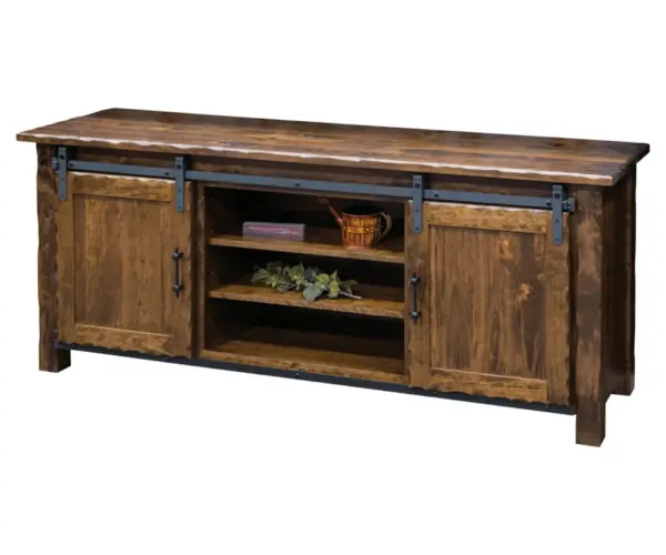 Hand Hewn TV Stand with Sliding Door - 70"W
