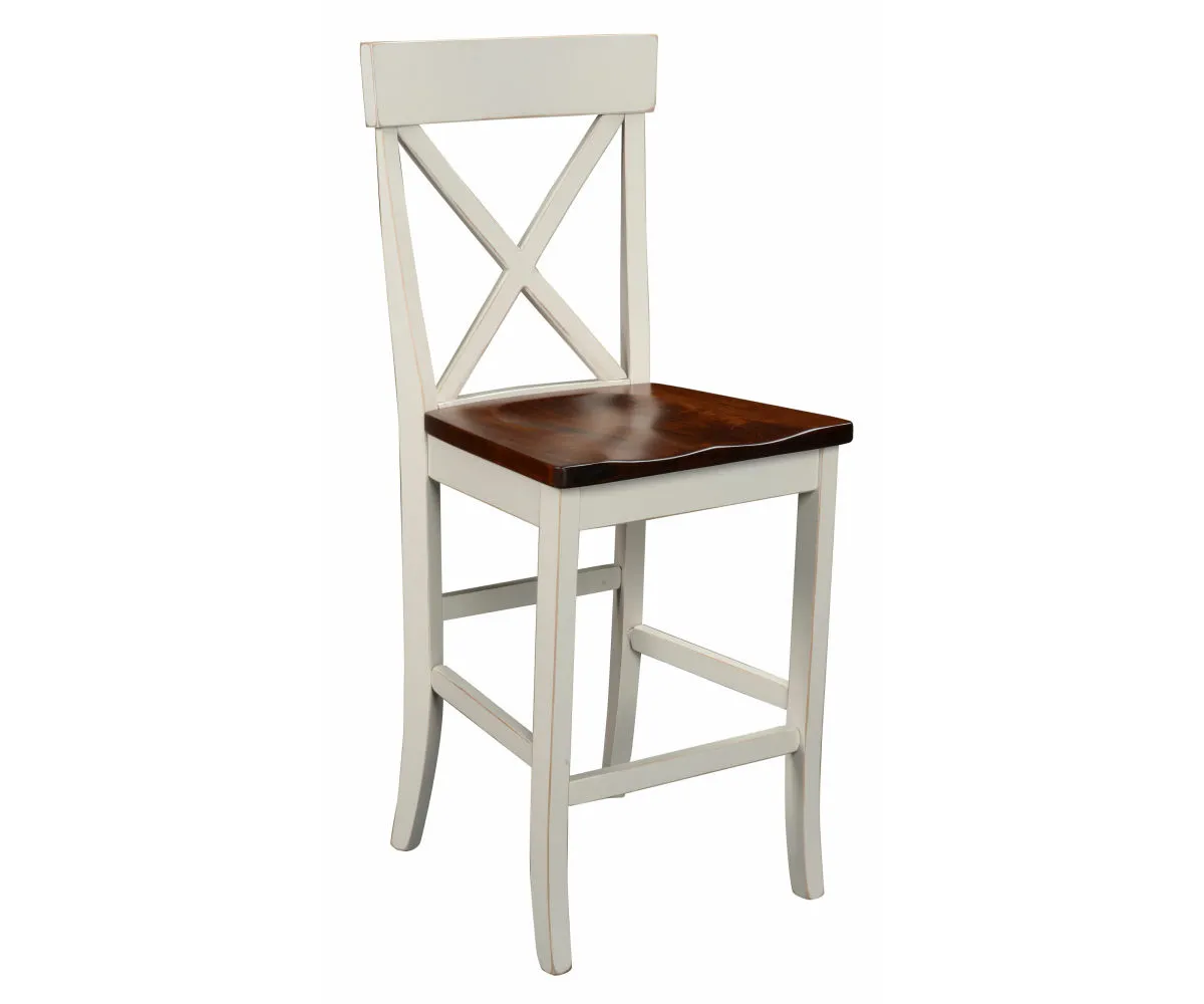 Single X 24" Stationary Bar Chair