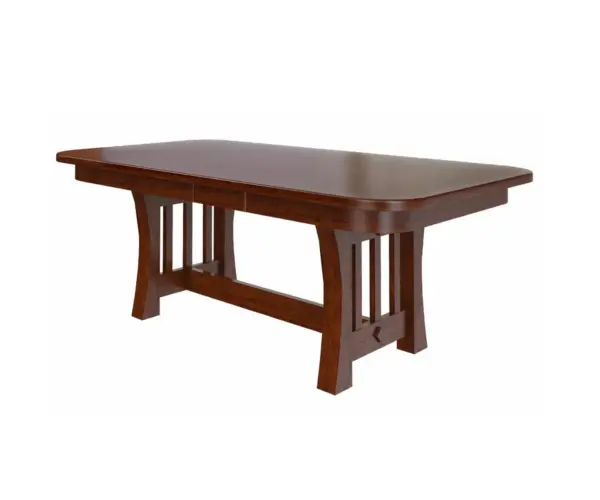 Curved Mission Double Pedestal Table
