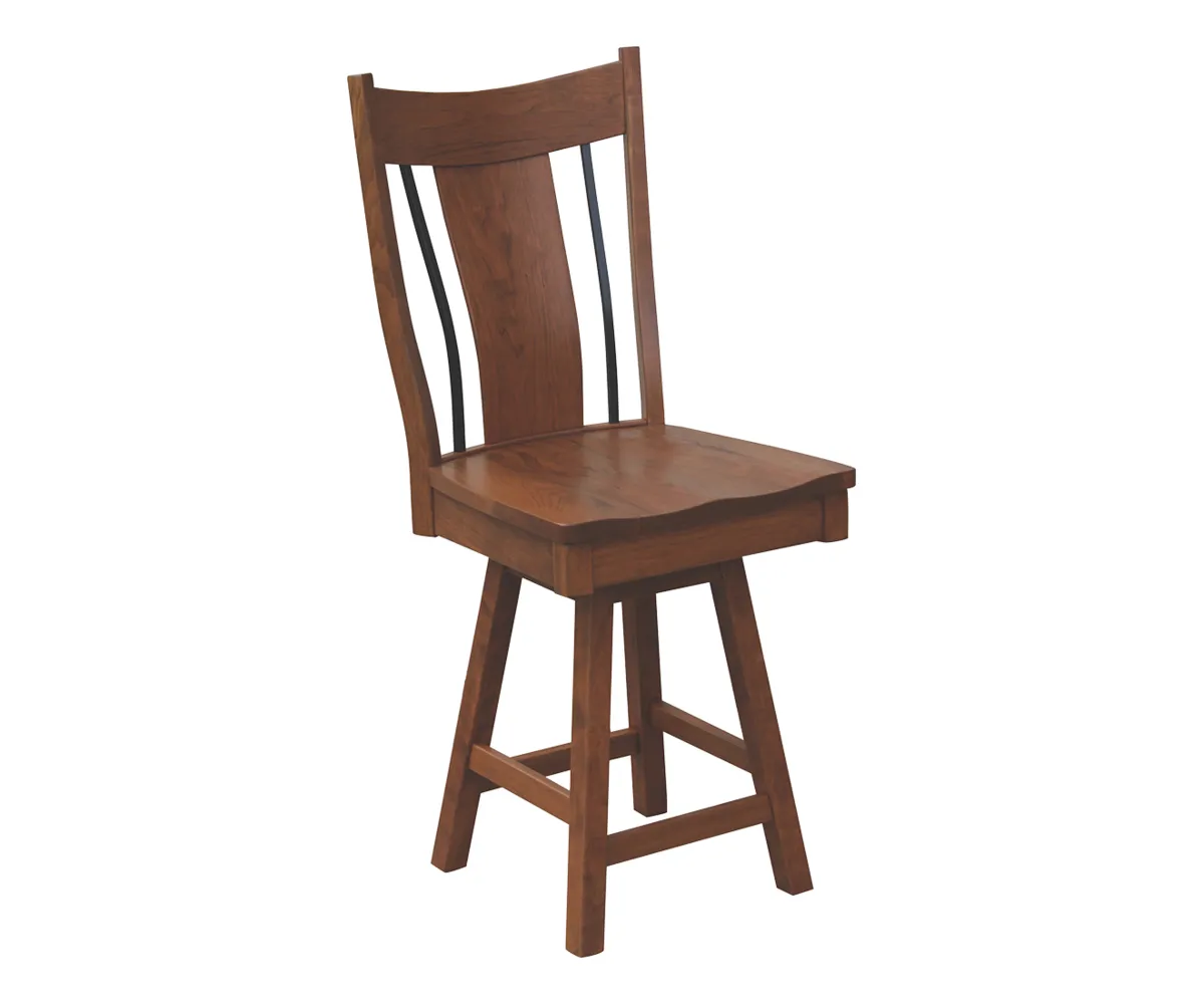 Eagle 24" Swivel Bar Chair With Wrought Iron